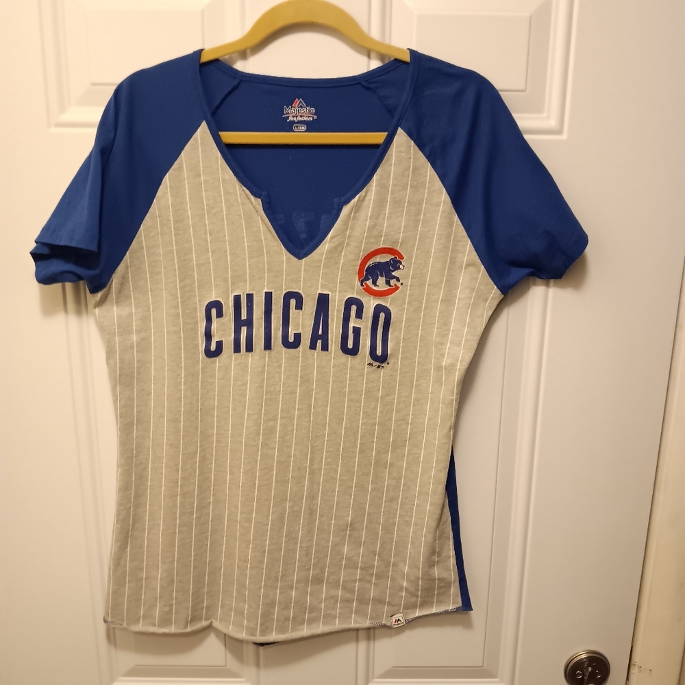 Majestic| Chicago Bears Raglan Tee Wmns XL Athleisure Blokette Casual